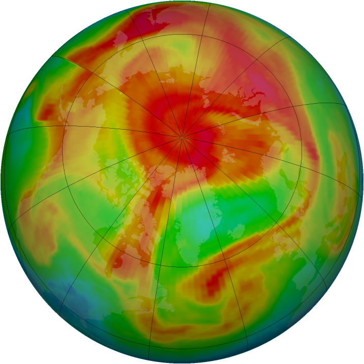 Arctic ozone map for 03 April 1999